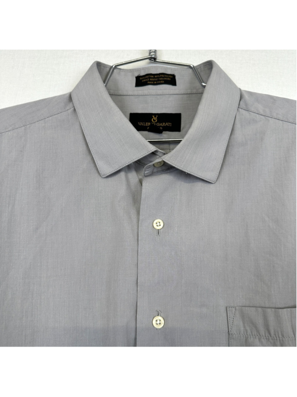 Valerio Garati Fitted Dress Shirt Gray Cotton‎ Blend Men's XL 17-17.5